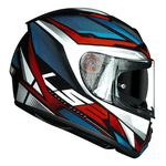 Capacete Ls2 Ff397 Vector Evo Rider - Azul Vermelho