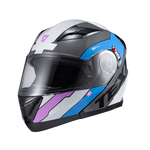 Capacete Texx Gladiator V3 Reisen - Azul/rosa/branco