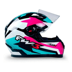 Capacete Fw3 - Gtn Super - Tifany Rosa Branco