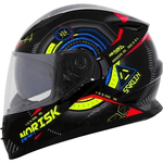 Capacete Norisk Ff302 Screen - Preto Laranja Azul