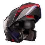 Capacete X11 Turner Prisma Escamoteável - Azul/vermelho