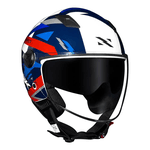 Capacete Norisk Orion Sv - Denver - Branco Azul Vermelho