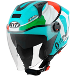Capacete Kyt D-city Dennis Foggia Leopard Replica - azul