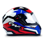 Capacete Fw3 - Gtn Super - Vermelho Azul Branco