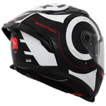 Capacete Mt Braker Inox A0 - Preto Branco