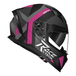 Capacete Race Tech Volt Abstrak - Preto Fosco Rosa.