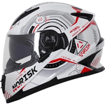 Capacete Norisk Ff302 Screen - Branco Vermelho
