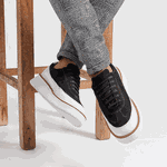 7708 Nobuck/Comfort Preto/Branco Alaska Branco