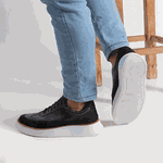 7708 Comfort/Nobuck Preto/Preto Alaska Branco