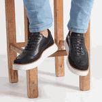 7708 Comfort/Nobuck Preto/Preto Alaska Branco