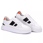 Tenis Masculino Confort Branco-Preto-Vermelho Porto Branco