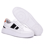 Tenis Masculino Confort Branco-Preto-Vermelho Porto Branco