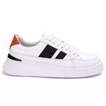 Tenis Masculino Confort Branco-Preto-Vermelho Porto Branco