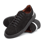 Tenis Casual Masculino Camurça Olimpo Preto branco