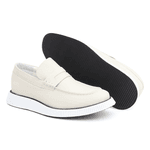 Sapato Masculino Confort Loafer Tokio Off White