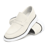 Sapato Masculino Confort Loafer Tokio Off White