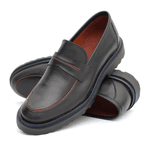 Sapato Masculino Casual Confort Viena Preto-castor