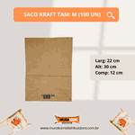 SACO KRAFT TAMANHO M 22X30X12CM C100 (UN)