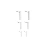 TRIO BRINCO RETANGULAR LISO PRATA 925