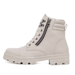 Bota Coturno Tratorado Zíper Vertical Feminino Off White