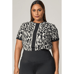T-shirt Estampada Animal Print com Detalhe - Mirrors