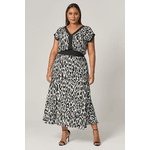 Vestido Midi Estampado Animal Print - Mirrors