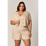 Short Alfaiataria com Recortes Nature MySize