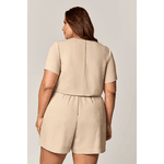 Short Alfaiataria com Recortes Nature MySize