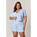 Short Alfaiataria com Recortes Nature MySize