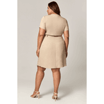 Vestido Curto com Detalhe Faixa com Argolas Nature MySize