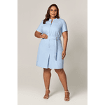 Vestido Curto com Detalhe Faixa com Argolas Nature MySize