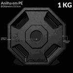 20 Anilhas 1kg Consport Revestida em ABS Peso Academia Treino Musculação