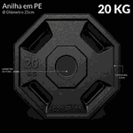 Anilha 20kg Consport Revestida em ABS Peso Academia Treino Musculação