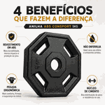 4 Anilhas 5kg Consport Revestida em ABS Peso Academia Treino Musculação