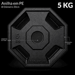 4 Anilhas 5kg Consport Revestida em ABS Peso Academia Treino Musculação