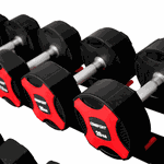 Kit Dumbbell P.U com Pegada em Aço Revestido com Cromo Recartilhado 12,5 Kg à 30 Kg - Consport com Suporte