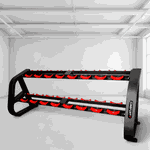 Kit Dumbbell P.U com Pegada em Aço Revestido com Cromo Recartilhado 12,5 Kg à 30 Kg - Consport com Suporte