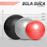 Bola Suíça para Pilates e Ginástica - 55cm - Vermelha