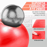 Bola Suíça para Pilates e Ginástica - 55cm - Vermelha