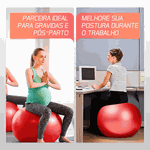 Bola Suíça para Pilates e Ginástica - 55cm - Vermelha