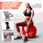 Bola Suíça para Pilates e Ginástica - 55cm - Vermelha