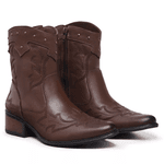 Bota Texana Maraisa Feminina Cano curto Marrom 