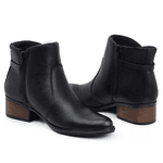 Bota Feminina Ana Soft Cano Curto Pelica Preta