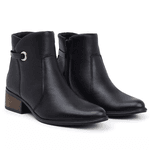 Bota Feminina Ana Soft Cano Curto Pelica Preta