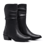 Bota Feminina Samara salto 3,5 couro legítimo Preto