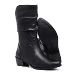 Bota Feminina Samara salto 3,5 couro legítimo Preto