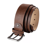 Cinto em Couro Nobre Marrom Rustico - 33mm Liso