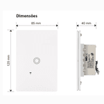 CONJUNTO 4X2 COM INTERRUPTOR TOUCH INTELIGENTE CONEXÃO WIFI- ALEXA COR BRANCO MARCA MARGIRIUS