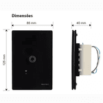 Conjunto 4x2 Com Interruptor Touch Inteligente conexão Wifi- Alexa Cor Preto Marca MarGirius 