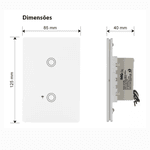 CONJUNTO 4X2 COM INTERRUPTOR TOUCH INTELIGENTE CONEXÃO WIFI- ALEXA COR BRANCO MARCA MARGIRIUS